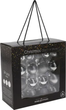 Купить Елочное украшение Шар, серебро, набор 34 предмета, в ассортименте, Koopman в интернет-магазине Akvilon.kz