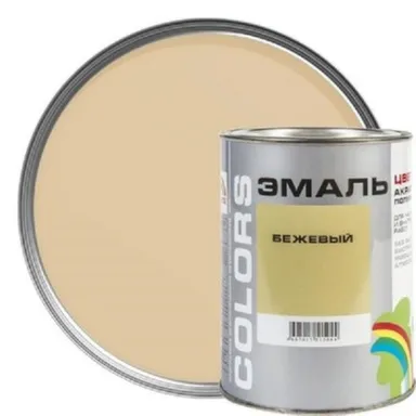 Купить Эмаль акриловая Радуга-220 цветная полуматовая 0,9 л Бежевый в интернет-магазине Akvilon.kz