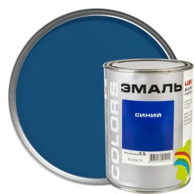 Купить Эмаль акриловая Радуга-220 цветная полуматовая 0,9 л Синий в интернет-магазине Akvilon.kz