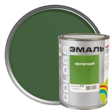 Купить Эмаль акриловая Радуга-220 цветная полуматовая 0,9 л Зеленая в интернет-магазине Akvilon.kz