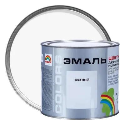 Купить Эмаль акриловая Радуга-220 цветная полуматовая 0,9 л Белая в интернет-магазине Akvilon.kz