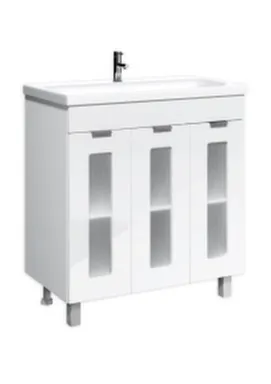 Купить Тумба Кристалл без ящика с умывальником Mario 80 см, Домино в интернет-магазине Akvilon.kz