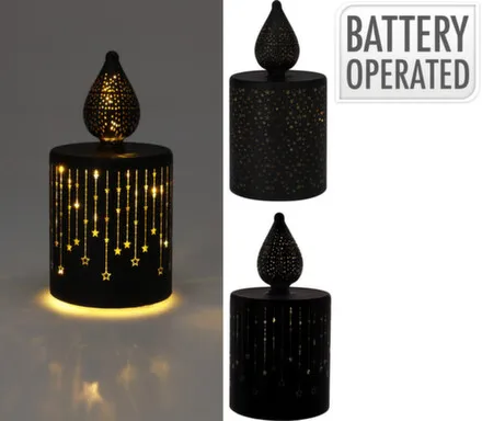 Купить Светильник LED в форме свечи, 7,5x7,5x15 cм, черный, в ассортименте, Koopman в интернет-магазине Akvilon.kz