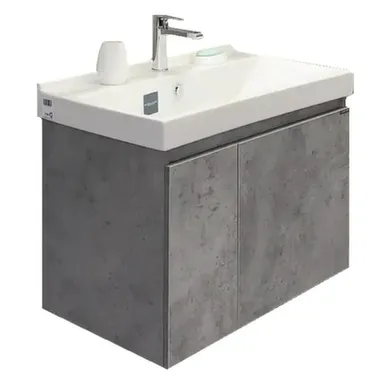 Купить Тумба подвесная Осло бетон светлый с умывальником Fest 80 см,Comforty в интернет-магазине Akvilon.kz