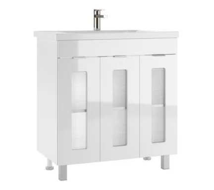 Купить Тумба Кристалл без ящика с умывальником Фостер 80 см, Домино в интернет-магазине Akvilon.kz