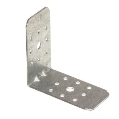 Купить Пластина перфорированная угловая усиленная 80x80x40x2 мм, белый цинк, 1 шт, Стройбат в интернет-магазине Akvilon.kz