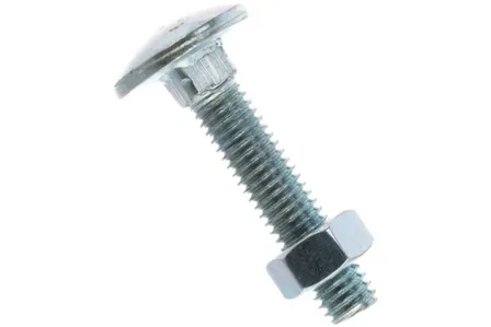 Купить Болт мебельный DIN 603 с гайкой, 5x25 мм, белый цинк, 10 шт, Стройбат в интернет-магазине Akvilon.kz
