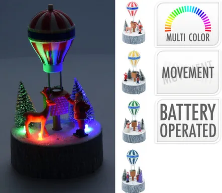 Купить Статуэтка Рождественская сценка, с подсветкой, с движением, с функцией изменения цвета, 10x10x17 см, в ассортименте, Koopman в интернет-магазине Akvilon.kz