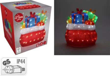 Купить Светильник Мешок подарков, 96 led-ламп, 32x32x35 см, работает от сети на напряжении 220-240 В, адаптер IP44, Koopman в интернет-магазине Akvilon.kz