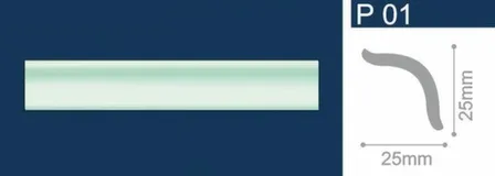 Купить Плинтус потолочный 25x25x1000мм Шелк зеленый, Solid в интернет-магазине Akvilon.kz