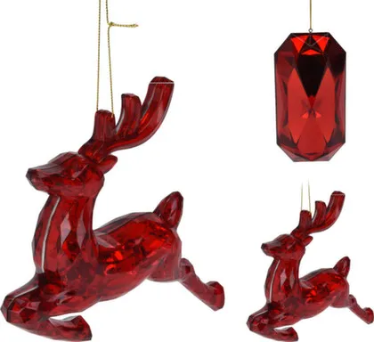 Купить Декорация подвесная Олень/алмаз, красный, в ассортименте, Koopman в интернет-магазине Akvilon.kz