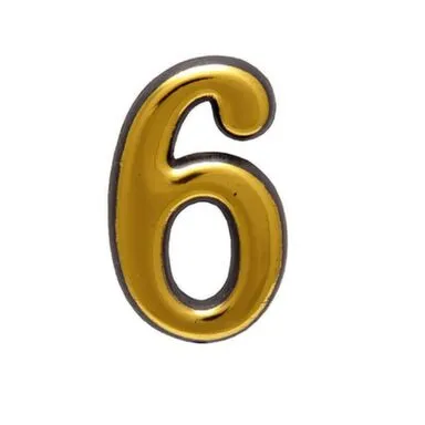 Купить Цифра самоклеящаяся пластиковая Золото 6 в интернет-магазине Akvilon.kz
