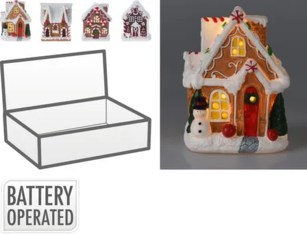 Купить Статуэтка Домик, 8,3x6x10,5 см, с подсветкой, в ассортименте, Koopman в интернет-магазине Akvilon.kz