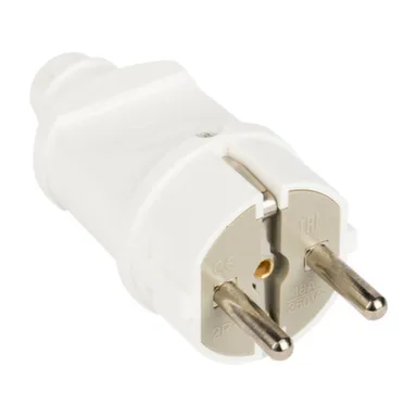 Купить Вилка прямая с/з белая 16А 250В EKF PROxima в интернет-магазине Akvilon.kz