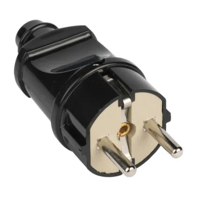 Купить Вилка прямая с/з черная 16А 250В EKF PROxima в интернет-магазине Akvilon.kz