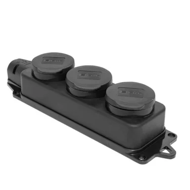 Купить Колодка однофазная, 3 места, с заглушками, каучуковая EKF в интернет-магазине Akvilon.kz