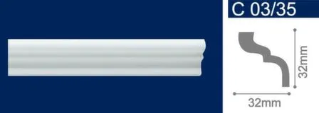 Купить Плинтус потолочный 32x32x2000мм, Solid в интернет-магазине Akvilon.kz