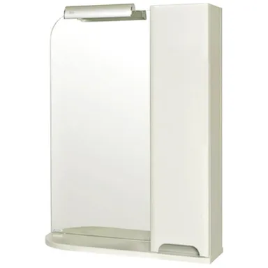 Купить Зеркало Бостон 65 см с подсветкой и пеналом справа, Аква Родос в интернет-магазине Akvilon.kz