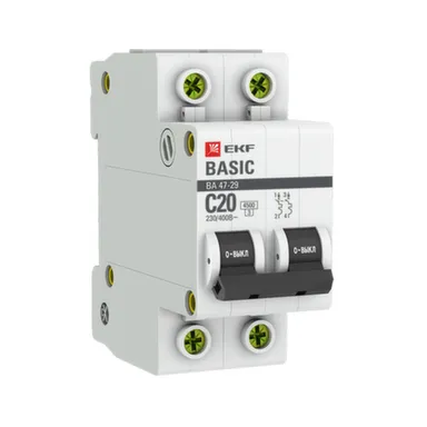 Купить Автомат 2P С20 А 4,5 кА 230В ВА 47-29 EKF в интернет-магазине Akvilon.kz
