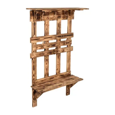 Купить Вешалка с полкой и скамейкой, 173x110x32 см, обожжённая сосна, класс АВ, Банные штучки в интернет-магазине Akvilon.kz