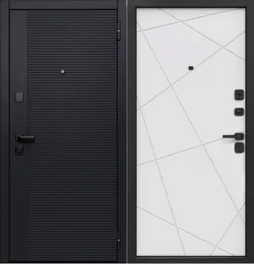 Купить Дверь металлическая 7,5см Черный кварц 860 мм Сатин белый Феррони Правое в интернет-магазине Akvilon.kz