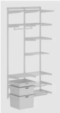 Купить Гардеробная система G90(SET) Basic белая 2050x950x450	мм в интернет-магазине Akvilon.kz