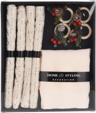 Купить Набор для сервировки стола: салфетка (подставка) под горячее, 30x45 см - 4 шт, салфетка, 30x30 см - 4 шт, кольцо для салфеток - 4 шт, Koopman в интернет-магазине Akvilon.kz