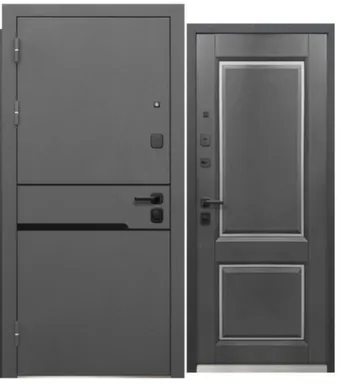 Купить Дверь метал. Luxor МЕТ/МДФ Классика Сатин графит 860мм Левая в интернет-магазине Akvilon.kz