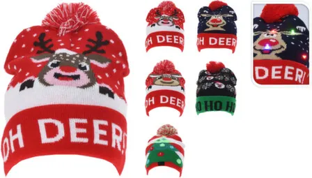 Купить Шапка с рождественским дизайном, с подсветкой, 21x29 см, в ассортименте, Koopman в интернет-магазине Akvilon.kz