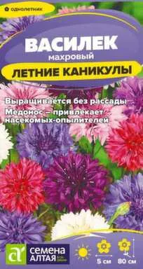 Купить Цветы Василек Летние Каникулы смесь 0,3 гр, Семена Алтая в интернет-магазине Akvilon.kz