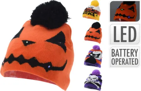 Купить Шапка с хэллоуиновским дизайном, с подсветкой, 21x28 см, в ассортименте, Koopman в интернет-магазине Akvilon.kz
