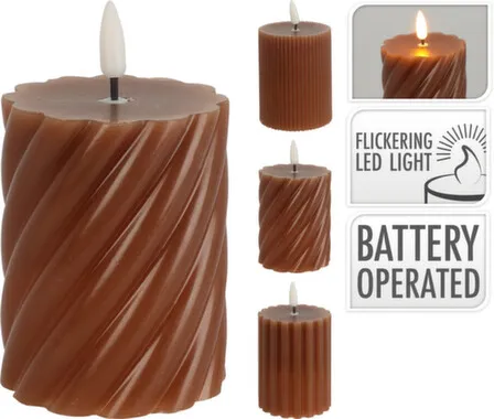 Купить Светильник декоративный Мерцающая свеча, коричневый, 7x7x9 см, 1 led-лампа, в ассортименте, Koopman в интернет-магазине Akvilon.kz