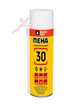 Купить Пена полиуретановая 30, бытовая, всесезонная, 350 мл, Masterteks в интернет-магазине Akvilon.kz