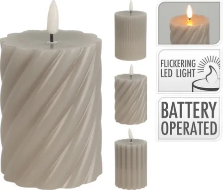 Купить Светильник декоративный Мерцающая свеча, серо-белый, 7x7x9 см, 1 led-лампа, в ассортименте, Koopman в интернет-магазине Akvilon.kz