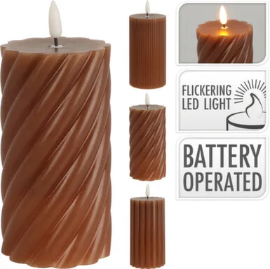 Купить Светильник декоративный Мерцающая свеча, коричневый, 7x7x13 см, 1 led-лампа, в ассортименте, Koopman в интернет-магазине Akvilon.kz