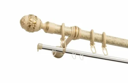 Купить Карниз Венеция двухрядный пластик d28мм 280см чайное золото, Delfa в интернет-магазине Akvilon.kz