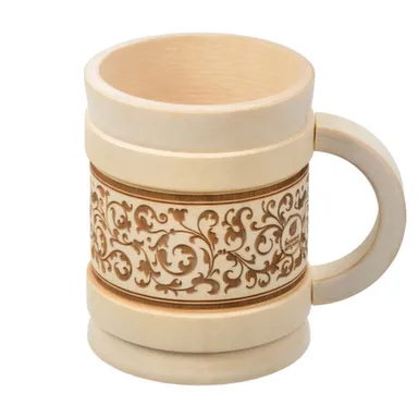 Купить Кружка точёная из липы БОЧОНОК, 0,5 л в интернет-магазине Akvilon.kz