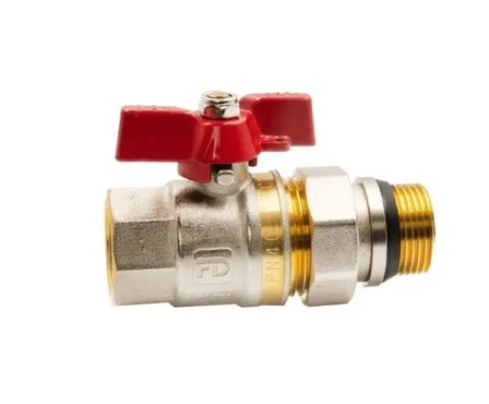 Купить Кран шаровой с полусгоном 1/2" ВР-НР рукоятка бабочка, Fado New в интернет-магазине Akvilon.kz