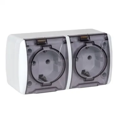 Купить Розетка 2- мест. 16А з/к з/ш. пылевлагозащита Владивосток в интернет-магазине Akvilon.kz