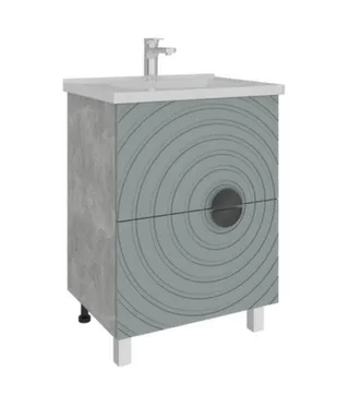 Тумба напольная Дана Ателье Светлое Аконит 2 ящика с умывальником А1047 100 см, AVK в интернет-магазине Akvilon.kz