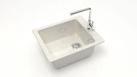 Купить Мойка кварцевая глянцевая Линди без сифона, BERGG lab Хлопок в интернет-магазине Akvilon.kz