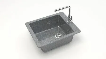 Купить Мойка кварцевая глянцевая Линди без сифона, BERGG lab Темно-серый в интернет-магазине Akvilon.kz