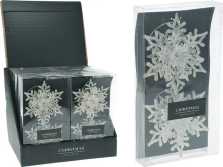 Купить Декорация подвесная Снежинка разм. 11,5x2,5x11,5см набор 2шт, Koopman в интернет-магазине Akvilon.kz