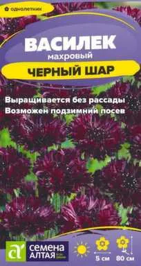 Купить Цветы Василек Черный шар махровый 0,3 гр, Семена Алтая в интернет-магазине Akvilon.kz
