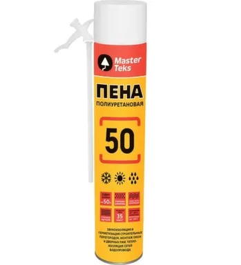 Купить Пена монтажная бытовая 50 всесезонная, 670 мл, Masterteks в интернет-магазине Akvilon.kz
