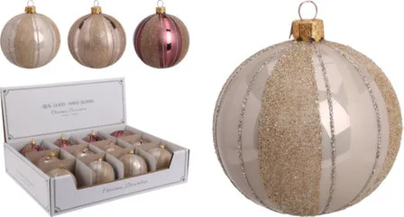 Купить Елочное украшение Шар, стекло, D 8 см, в ассортименте, Koopman в интернет-магазине Akvilon.kz