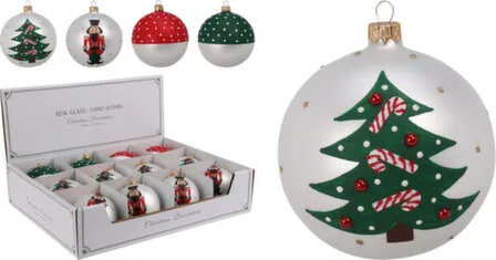 Купить Елочное украшение Шар, стекло, D 8 см, в ассортименте, Koopman в интернет-магазине Akvilon.kz