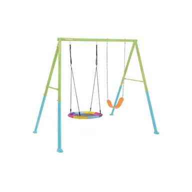 Купить Качели детские, Сталь/винил, 2в1 - качели и гнездо(до 100кг) 3-10 лет, 267x254x211см, INTEX в интернет-магазине Akvilon.kz
