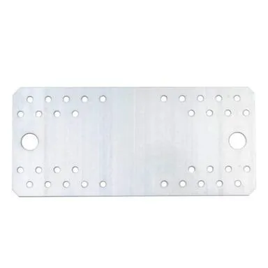 Купить Пластина перфорированная прямая 205x90x2,0мм, белый цинк, 1 шт, Стройбат в интернет-магазине Akvilon.kz