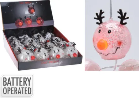 Купить Декорация подвесная Шар, с подсветкой, D 8 см, Koopman в интернет-магазине Akvilon.kz